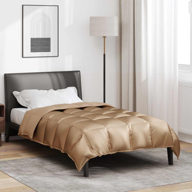 Vidaxl winter dekbed goud 220 x 135 cm satijn en microfiber