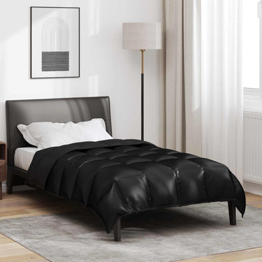 Vidaxl winter dekbed zwart 220 x 155 cm satijn en microfiber