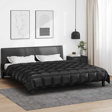 Vidaxl winter dekbed zwart 240 x 260 cm satijn en microfiber