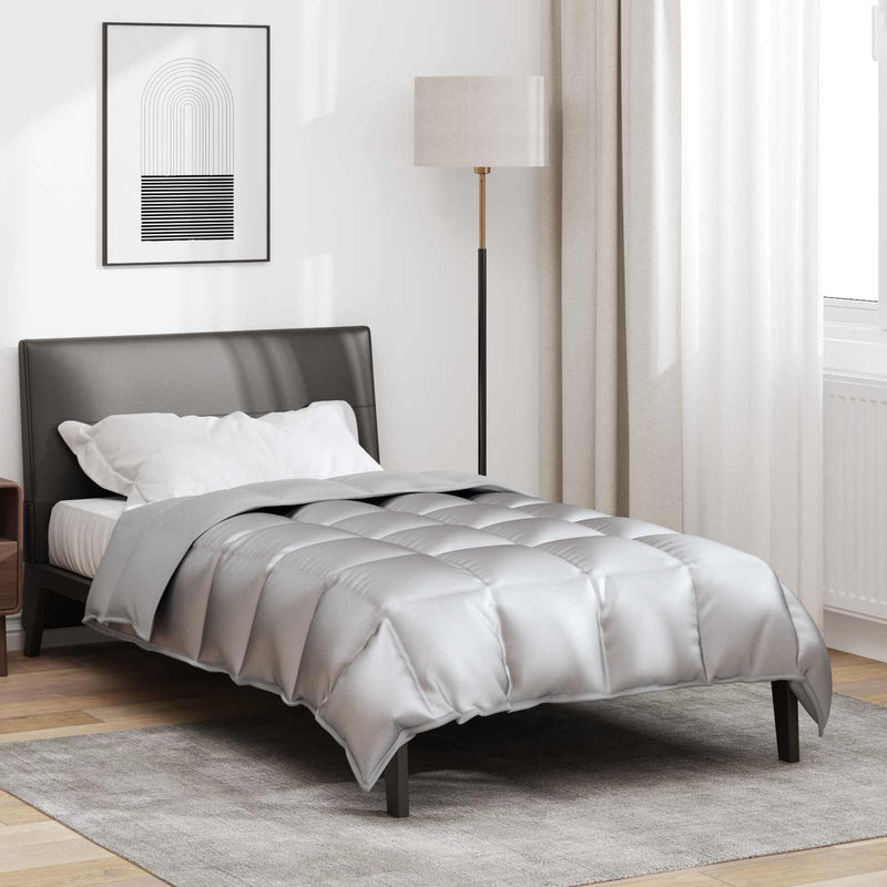 Load image into Gallery viewer, Vidaxl winter dekbed zilver 200 x 155 cm satijn en microfiber
