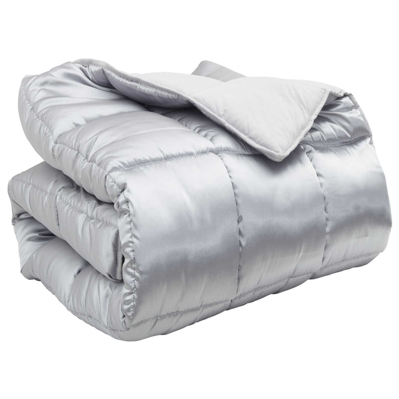 Load image into Gallery viewer, Vidaxl winter dekbed zilver 200 x 155 cm satijn en microfiber
