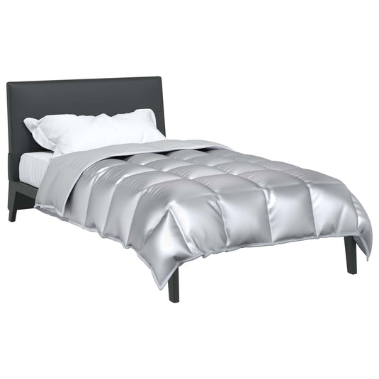 Vidaxl winter dekbed zilver 200 x 155 cm satijn en microfiber