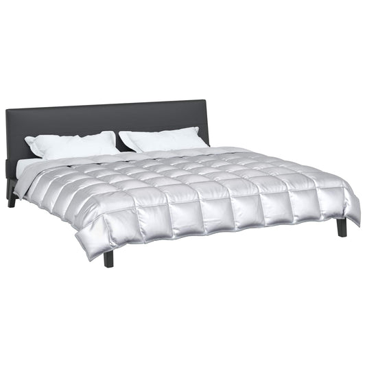 Vidaxl winter dekbed zilver 200 x 200 cm satijn en microfiber