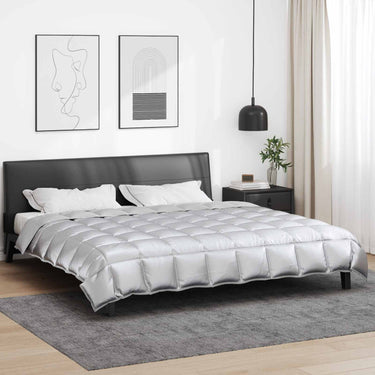 Vidaxl winter dekbed zilver 240 x 200 cm satijn en microfiber