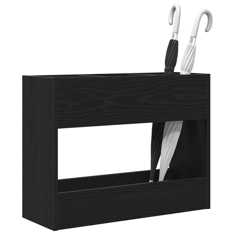 Load image into Gallery viewer, Vidaxl paraplu standaard zwart eiken 65 x 24 x 50 cm bewerkt hout
