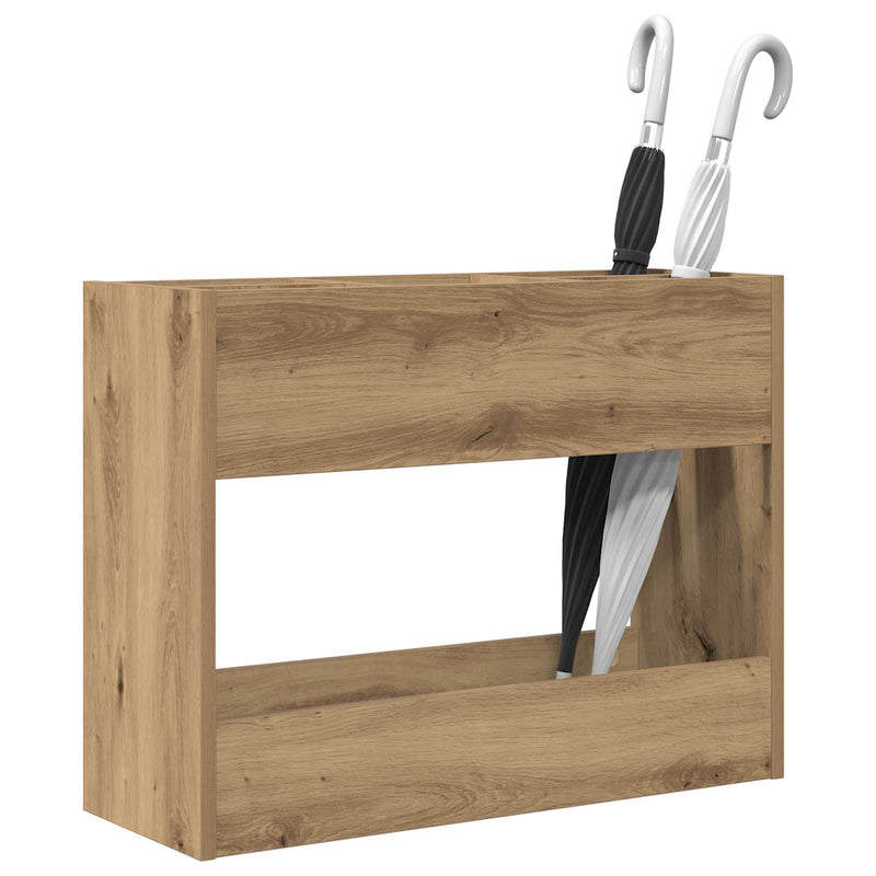 Load image into Gallery viewer, Vidaxl paraplu standaard artisan eiken 65 x 24 x 50 cm bewerkt hout

