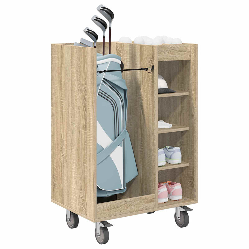 Load image into Gallery viewer, Vidaxl golfkast met wiel effen sonoma eiken 65 x 45 x 98 cm
