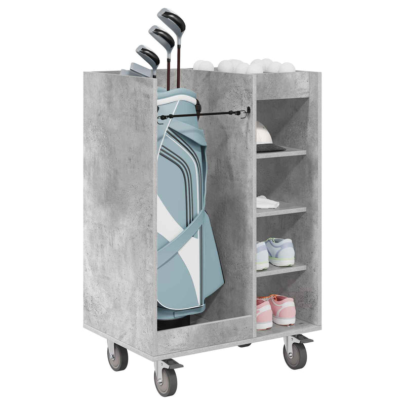 Load image into Gallery viewer, Vidaxl golfkast met wiel effen beton grijs 65 x 45 x 98 cm

