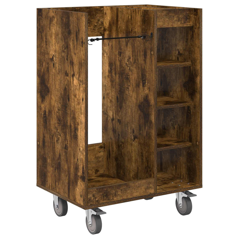 Load image into Gallery viewer, Vidaxl golfkast met wiel effen gerookt eiken 65 x 45 x 98 cm
