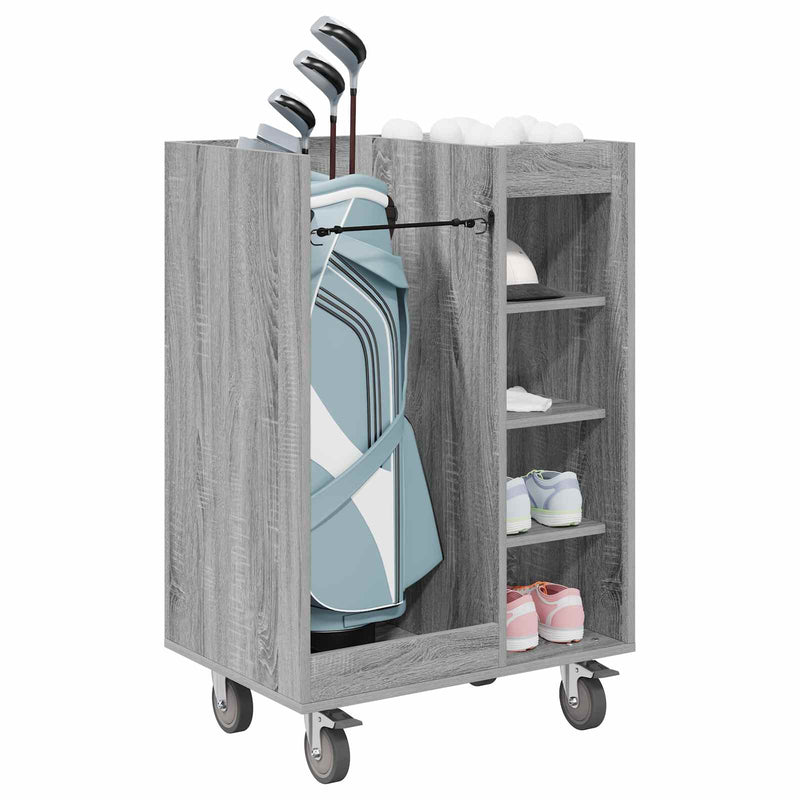 Load image into Gallery viewer, Vidaxl golfkast met wiel effen grijs sonoma 65 x 45 x 98 cm
