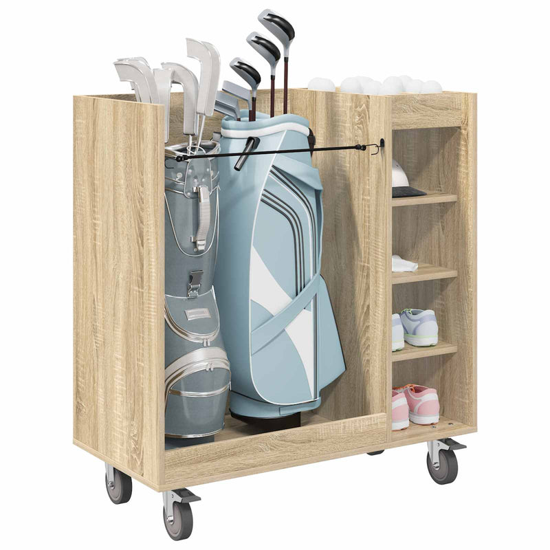 Load image into Gallery viewer, Vidaxl golfkast met wiel effen sonoma eiken 90 x 45 x 98 cm
