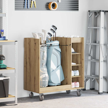 Vidaxl golfkast met wiel effen artisan eiken 90 x 45 x 98 cm