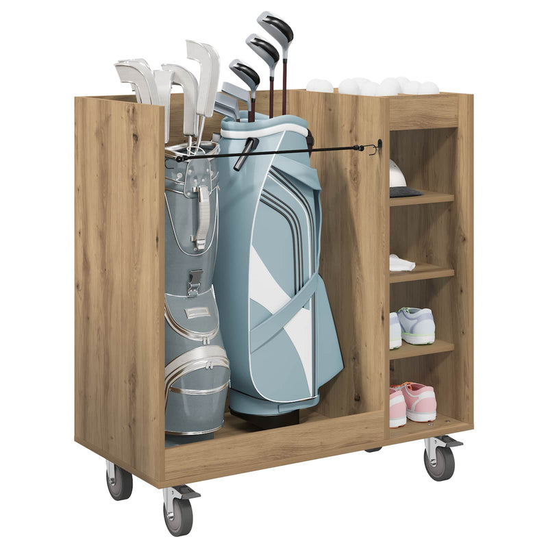 Load image into Gallery viewer, Vidaxl golfkast met wiel effen artisan eiken 90 x 45 x 98 cm
