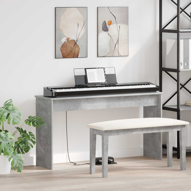 Load image into Gallery viewer, Vidaxl keyboardstand beton grijs 120 x 32 x 64 cm bewerkt hout
