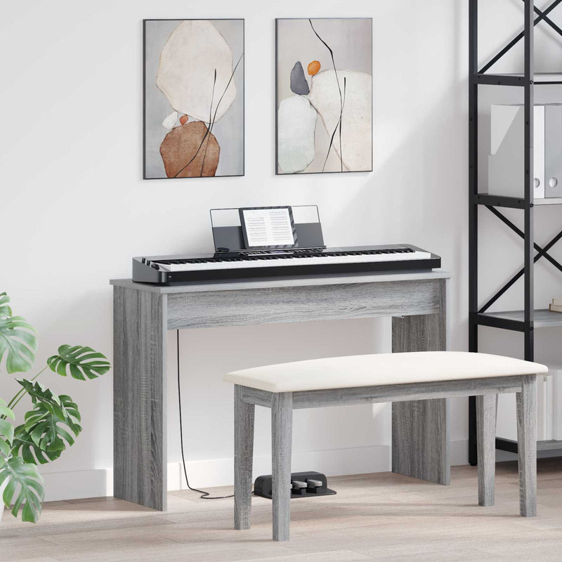Load image into Gallery viewer, Vidaxl keyboardstand grijs sonoma 100 x 32 x 64 cm bewerkt hout
