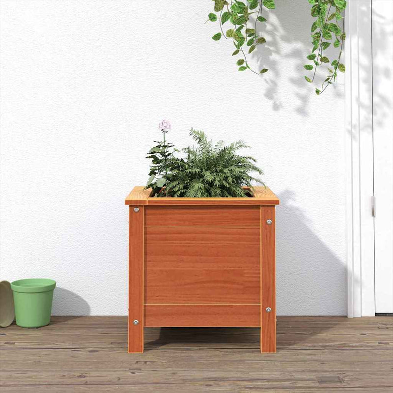 Load image into Gallery viewer, Vidaxl tuin bloempot wasbruin 40 x 40 x 39 cm massief grenenhout
