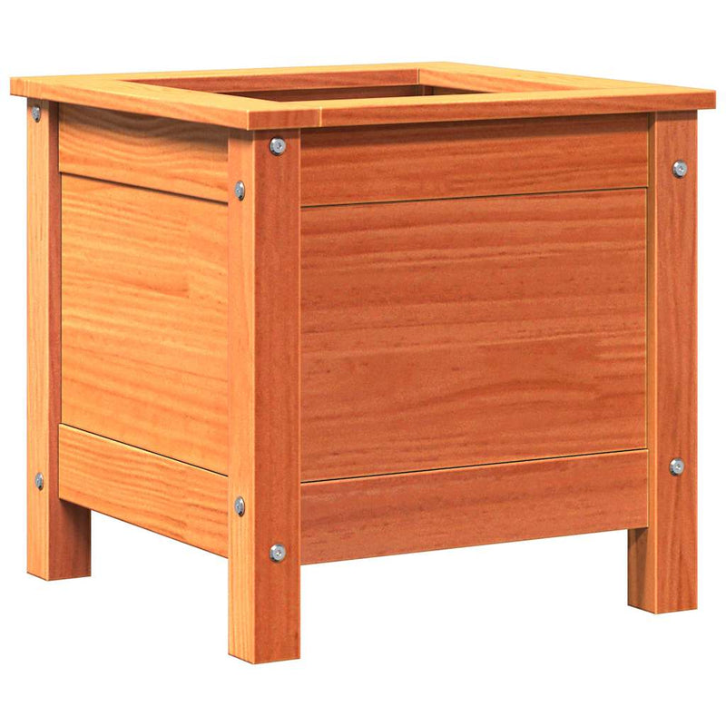 Load image into Gallery viewer, Vidaxl tuin bloempot wasbruin 40 x 40 x 39 cm massief grenenhout

