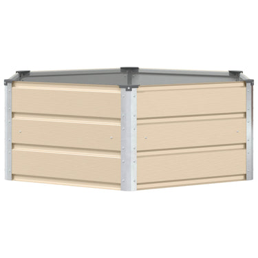 Vidaxl plantenbak ivoor 129 x 129 x 45 cm staal