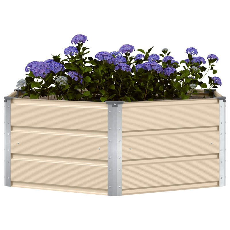 Load image into Gallery viewer, Vidaxl plantenbak ivoor 129 x 129 x 45 cm staal
