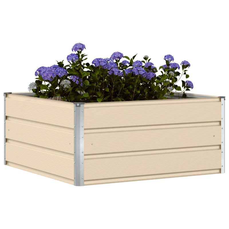 Load image into Gallery viewer, Vidaxl plantenbak ivoor 100 x 100 x 45 cm staal
