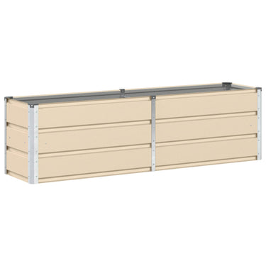 Vidaxl plantenbak ivoor 160 x 40 x 45 cm staal