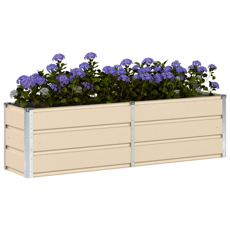 Load image into Gallery viewer, Vidaxl plantenbak ivoor 160 x 40 x 45 cm staal
