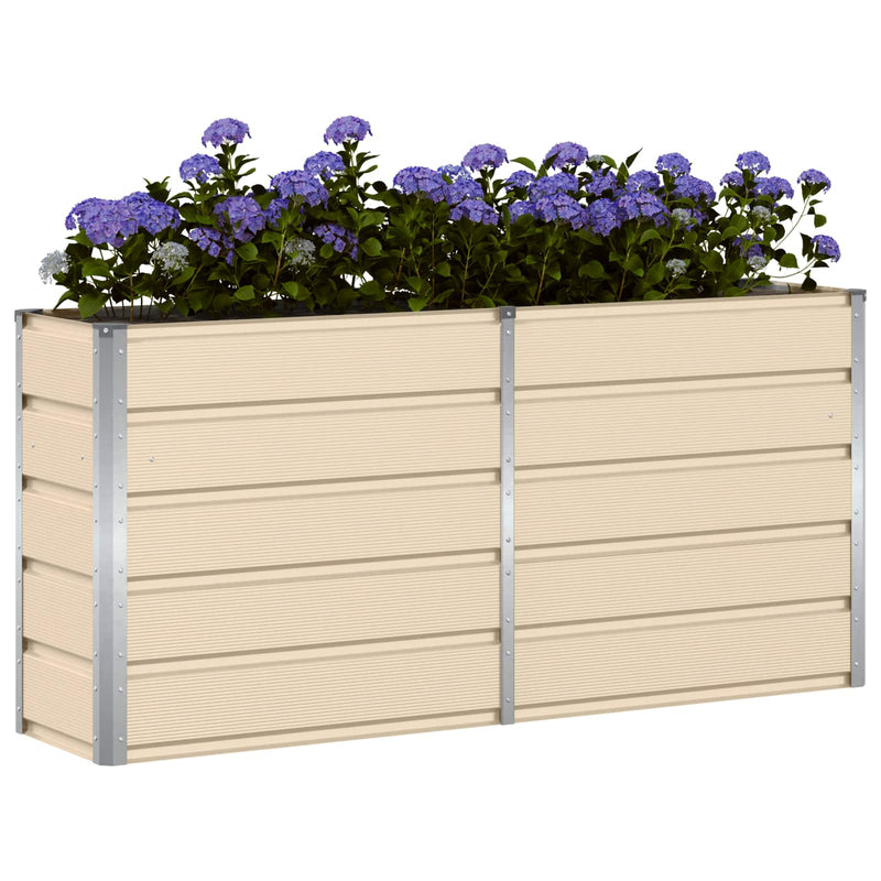 Load image into Gallery viewer, Vidaxl plantenbak ivoor 160 x 40 x 75 cm staal
