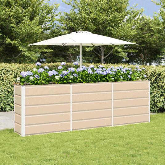 Vidaxl plantenbak ivoor 160 x 40 x 75 cm staal