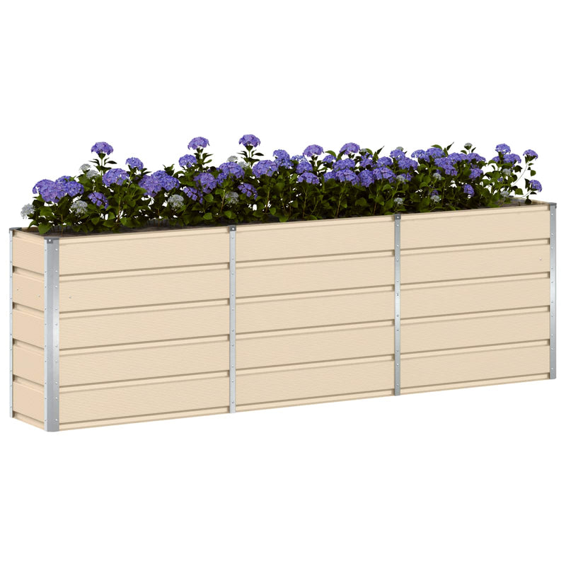Load image into Gallery viewer, Vidaxl plantenbak ivoor 160 x 40 x 75 cm staal
