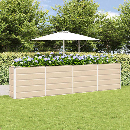 Vidaxl plantenbak ivoor 160 x 40 x 75 cm staal