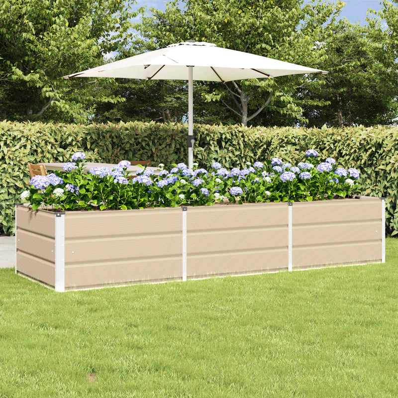 Load image into Gallery viewer, Vidaxl plantenbak ivoor 240 x 80 x 45 cm staal

