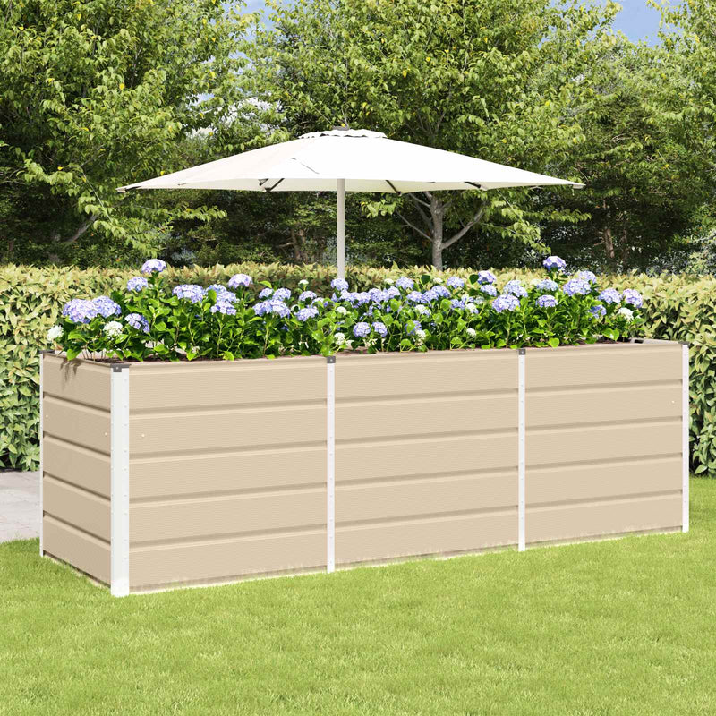 Load image into Gallery viewer, Vidaxl plantenbak ivoor 240 x 80 x 75 cm staal
