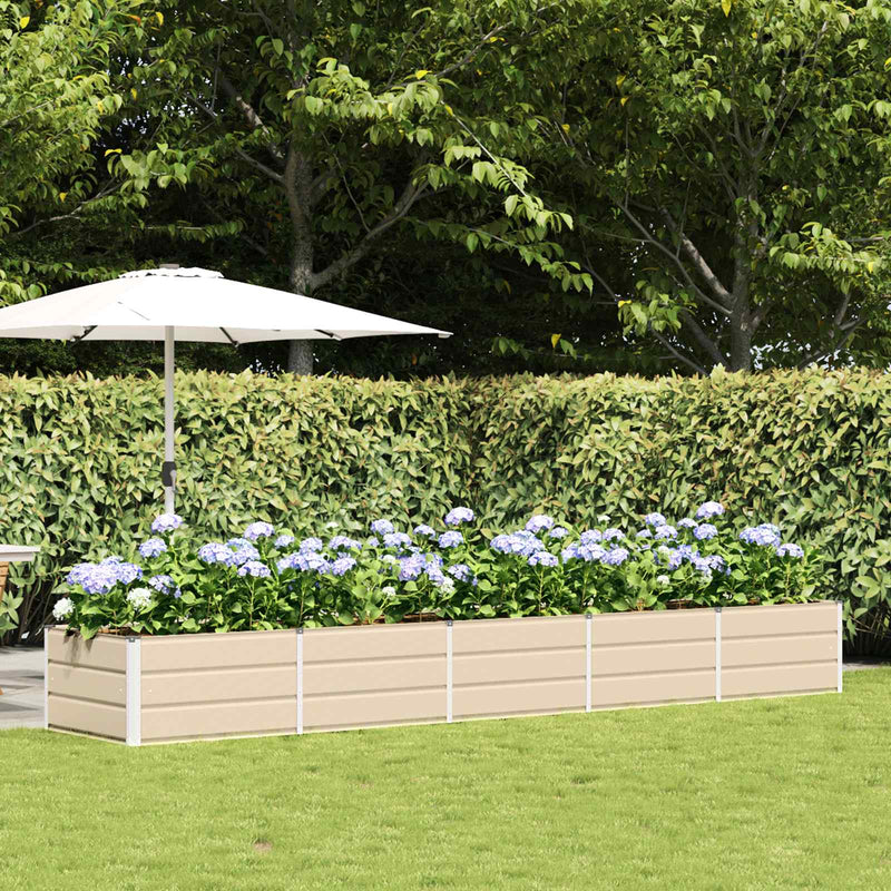 Load image into Gallery viewer, Vidaxl plantenbak ivoor 400 x 80 x 45 cm staal
