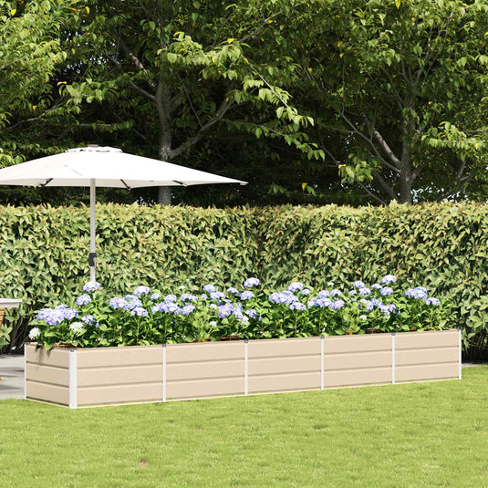 Vidaxl plantenbak ivoor 400 x 80 x 45 cm staal