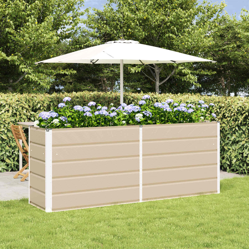 Load image into Gallery viewer, Vidaxl plantenbak ivoor 480 x 50 x 45 cm gegalvaniseerd staal
