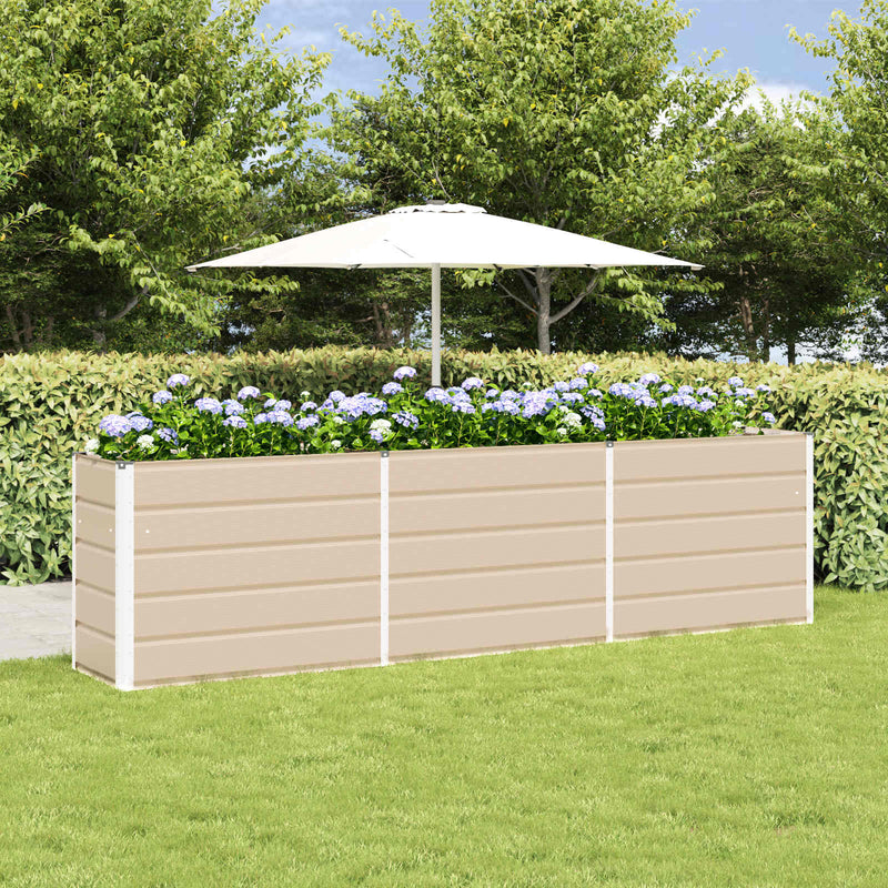 Load image into Gallery viewer, Vidaxl plantenbak ivoor 480 x 50 x 45 cm gegalvaniseerd staal
