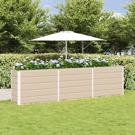 Vidaxl plantenbak ivoor 480 x 50 x 45 cm gegalvaniseerd staal