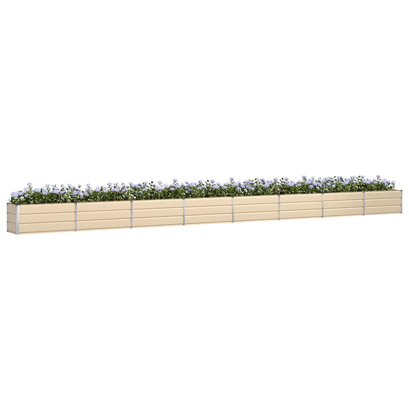 Load image into Gallery viewer, Vidaxl plantenbak ivoor 480 x 50 x 45 cm gegalvaniseerd staal
