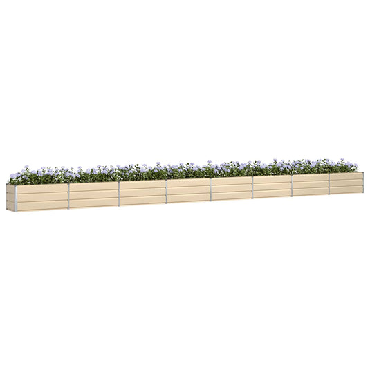 Vidaxl plantenbak ivoor 480 x 50 x 45 cm gegalvaniseerd staal