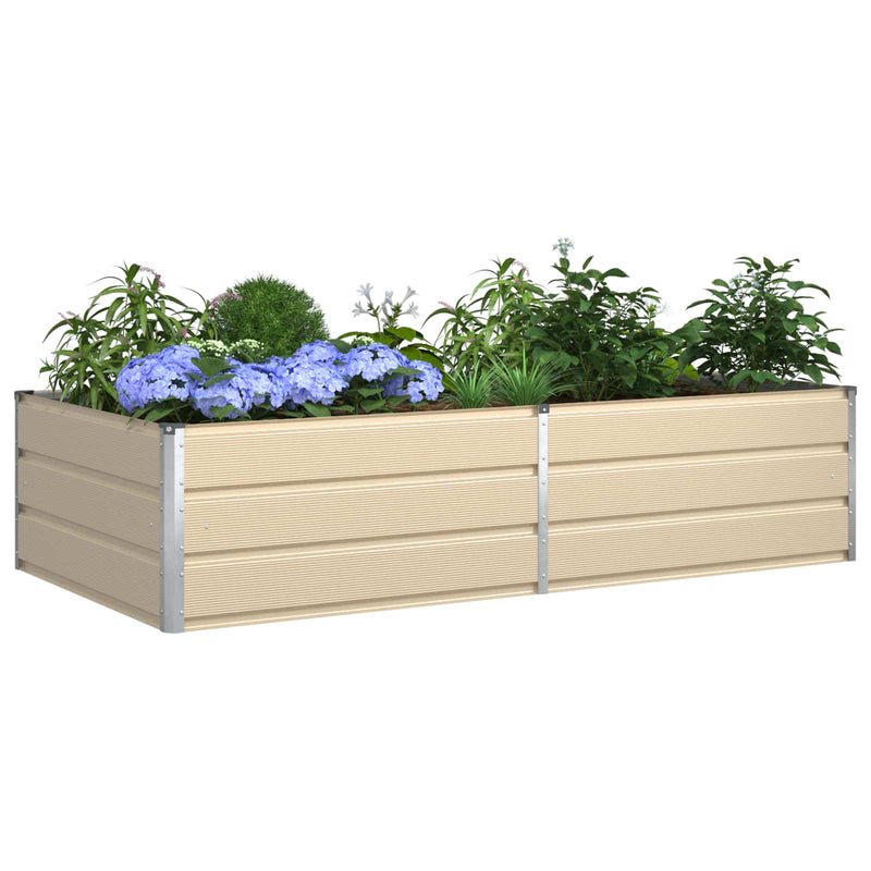 Load image into Gallery viewer, Vidaxl plantenbak ivoor 195 x 100 x 45 cm gegalvaniseerd staal
