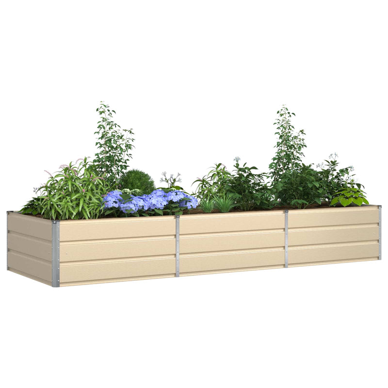 Load image into Gallery viewer, Vidaxl plantenbak ivoor 195 x 100 x 45 cm gegalvaniseerd staal
