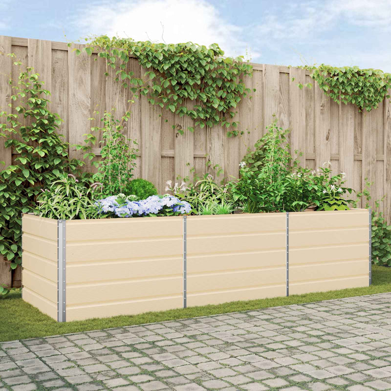 Load image into Gallery viewer, Vidaxl plantenbak ivoor 195 x 100 x 45 cm gegalvaniseerd staal
