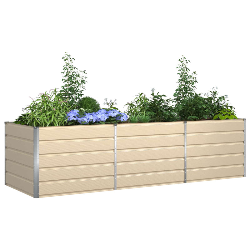 Load image into Gallery viewer, Vidaxl plantenbak ivoor 195 x 100 x 45 cm gegalvaniseerd staal

