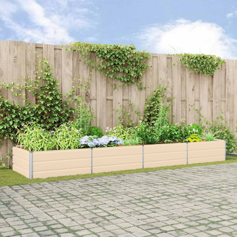 Load image into Gallery viewer, Vidaxl plantenbak ivoor 195 x 100 x 45 cm gegalvaniseerd staal
