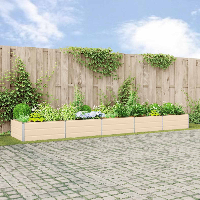 Load image into Gallery viewer, Vidaxl plantenbak ivoor 195 x 100 x 45 cm gegalvaniseerd staal
