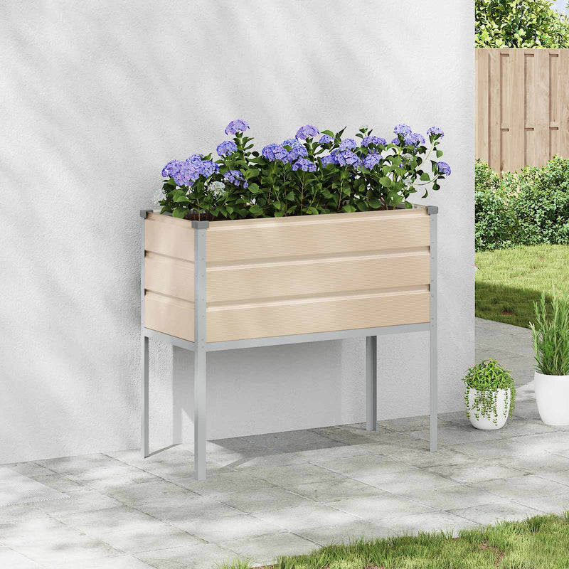 Load image into Gallery viewer, Vidaxl plantenbak ivoor 100 x 45 x 90 cm gegalvaniseerd staal
