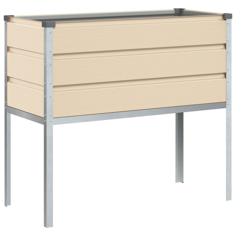 Load image into Gallery viewer, Vidaxl plantenbak ivoor 100 x 45 x 90 cm gegalvaniseerd staal

