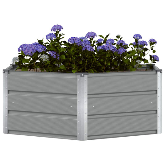 Vidaxl plantenbak lichtgrijs 129 x 129 x 45 cm staal