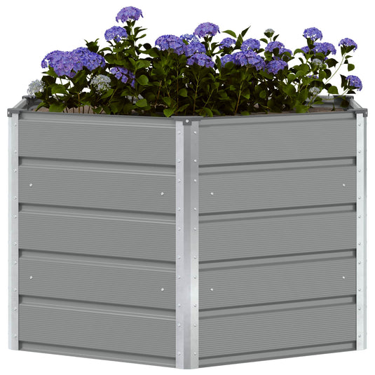 Vidaxl plantenbak lichtgrijs 129 x 129 x 75 cm staal