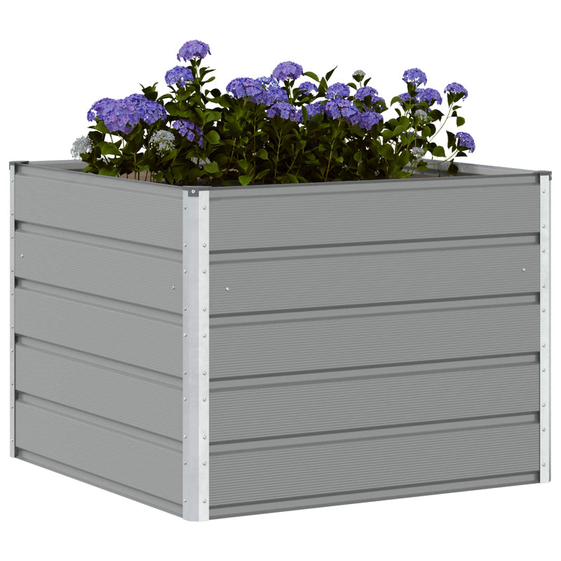 Load image into Gallery viewer, Vidaxl plantenbak lichtgrijs 100 x 100 x 75 cm staal
